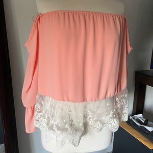 Off the Shoulder Pink Blouse